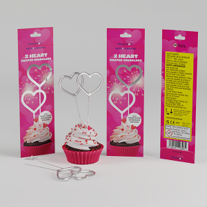 2 x SL Heart Shaped Sprk-93085 pk 12/2