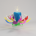 Flower Power revolving Music Candle-93245 pk 12/1