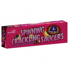 6 x Spinning Crackling Saucers-CM41099 pk 2/20/6