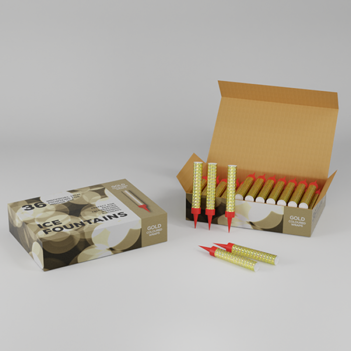 36 x Ice Fountains-Gold Wrap-IC1201 pk 12/36