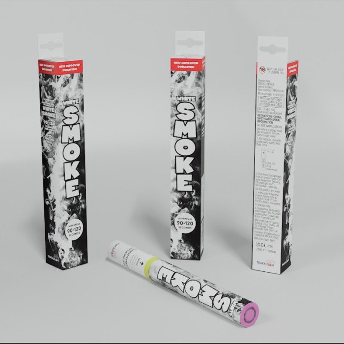 Handheld Daytime Col Smoke-White-RPS001W pk 18/1