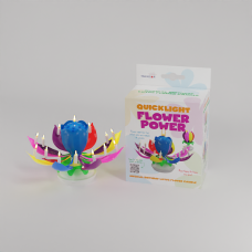 Flower Power revolving Music Candle-93245 pk 10/1