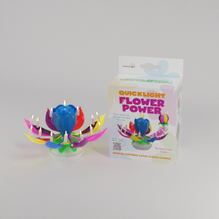 Flower Power revolving Music Candle-93245 pk 12/1 Flower Power revolving Music Candle-93245 pk 12/1